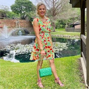 White Cream Sundress with Flutter Sleeves and V-Neck for Casual Wear